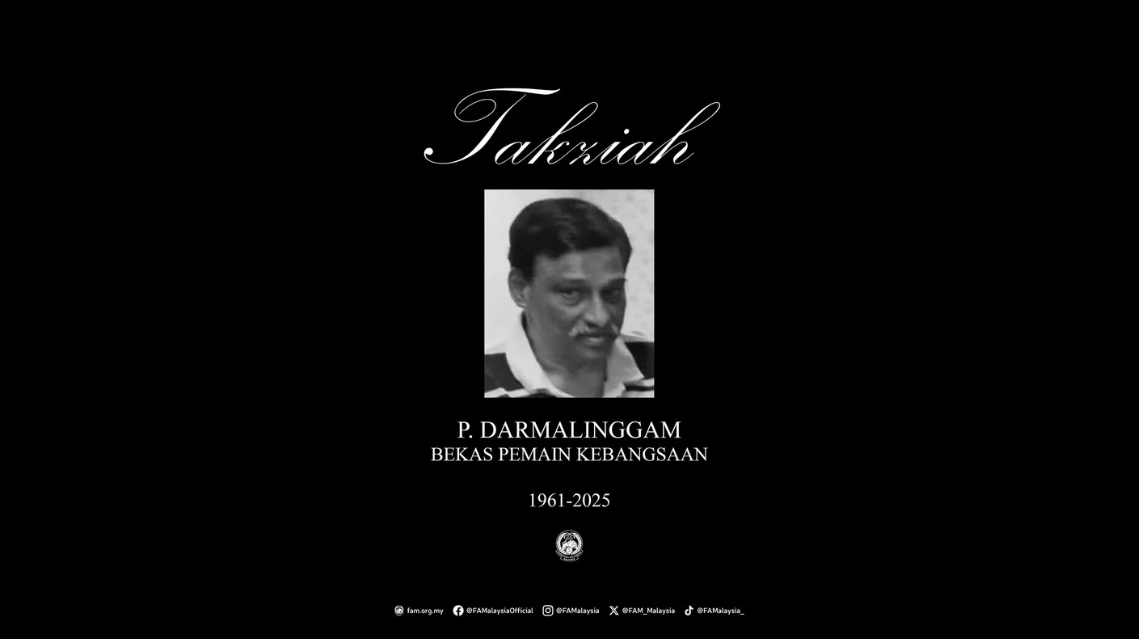 Former national footballer of the 1980s era, P. Darmalinggam, died today at the age of 64. - Photo: FACEBOOK / FAM