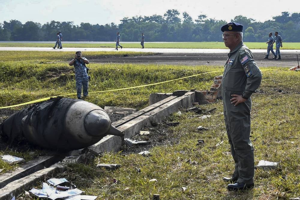 The crash occurred when the F/A-18D Hornet aircraft was taking off at a speed of 146 knots and at an altitude of nearly 10 metres, before the two crew members ejected approximately 50 metres from the plane. Bernama FILE PIX