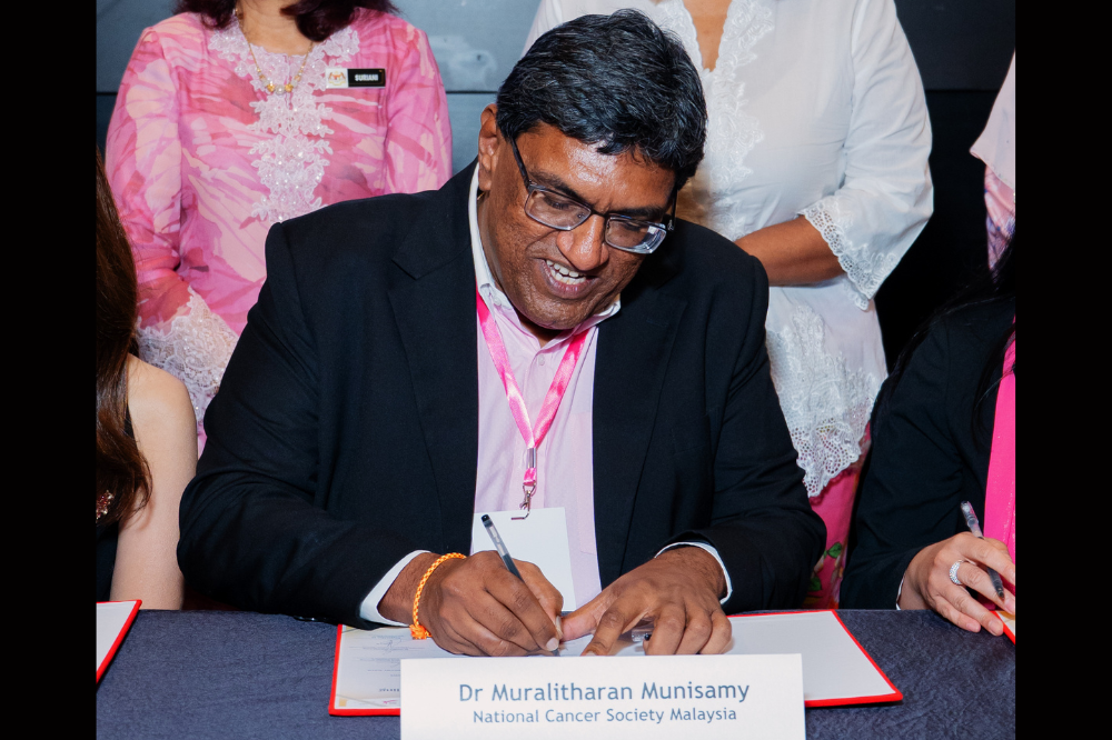 Managing Director of NCSM, Kol.Bersekutu (PA) Assoc Prof Dr Murallitharan Munisamy, during the signing of the MoU between patient advocacy groups in the region. -Photo: APPISx SEA
