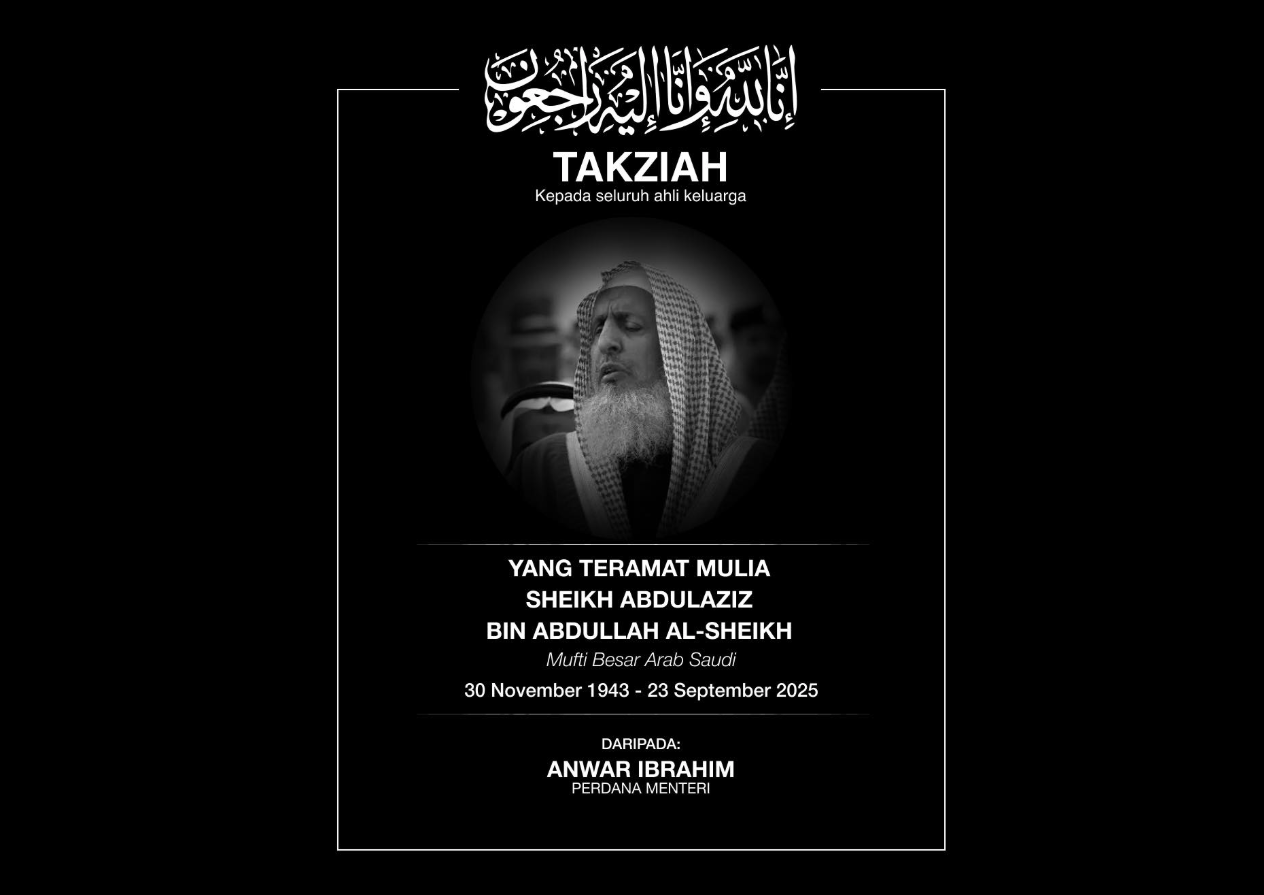 Prime Minister Datuk Seri Anwar Ibrahim has described the passing of Saudi Arabia’s Grand Mufti, Sheikh Abdulaziz Abdullah Al-Sheikh, as a profound loss to the Muslim world.