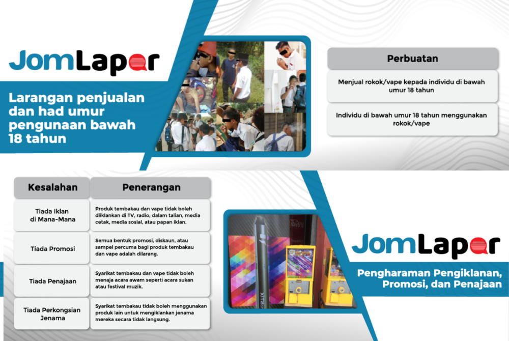 Screenshots from Jom Lapor website 