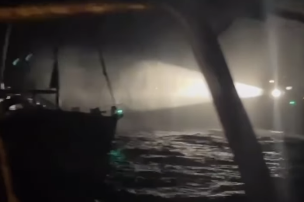 The Israeli forces used high-pressure water jets, causing all the volunteers on board to be thrown off balance.