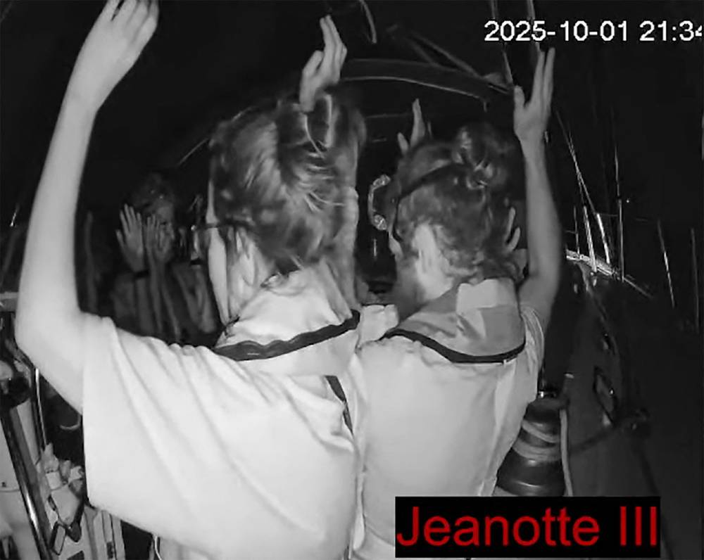 This video grab taken from a livestream broadcasted on October 1, 2025 by the Global Sumud Flotilla shows a view of the boats of the flotilla. - AFP photo