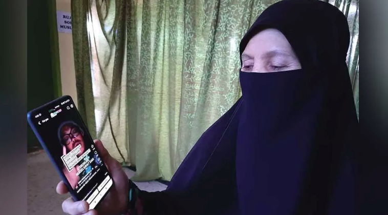 Noor Aini Mamat said her fourth child managed to make a video call at about 3.30pm, hinting that he might face the same fate as other members of the Global Sumud Flotilla (GSF) humanitarian mission to Gaza. - AWANI photo