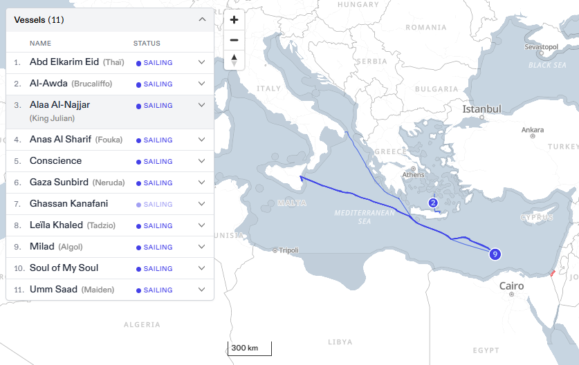 The Freedom Flotilla Coalition (FFC) humanitarian mission, which is sailing to Gaza, is expected to enter the yellow zone on Tuesday.