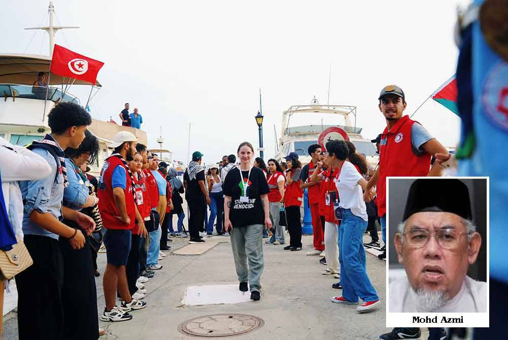 The Global Sumud Flotilla (GSF) mission is among efforts to break Israel’s blockade and deliver aid to the people of Gaza. Inset: Mohd Azmi. - Photo: Sumud Nusantara Official