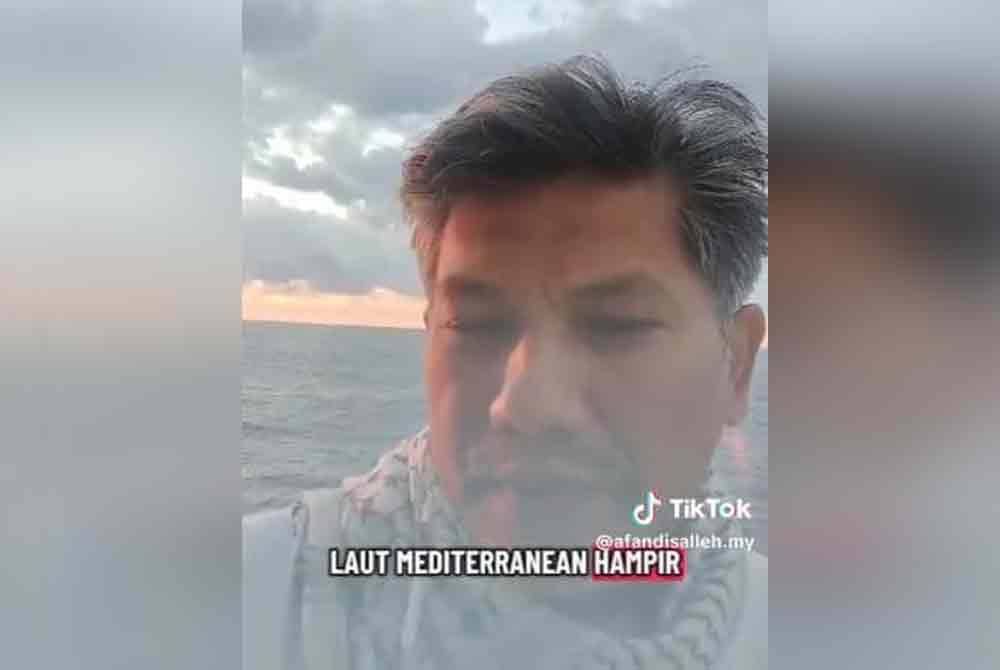 Afandi shares the latest video on TikTok about the ongoing voyage of the Freedom Flotilla Coalition (FFC) x Thousand Madleens to Gaza (TMTG).