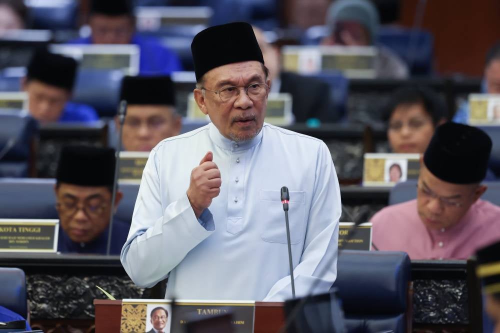Finance Minister and Prime Minister Datuk Seri Anwar Ibrahim during the 2026 Budget tabling at the Parliament building, today. - Photo by Bernama