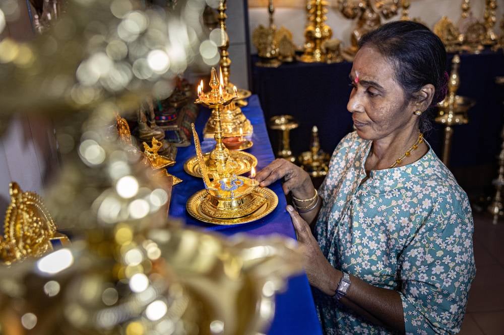 Letchumi said the shiny condition of the lamp not only reflects the meticulous care and discipline of its owner, but also symbolises the readiness to receive prosperity and joy, while emphasising that the Deepavali celebration is a time to welcome the good things in life. - Bernama photo