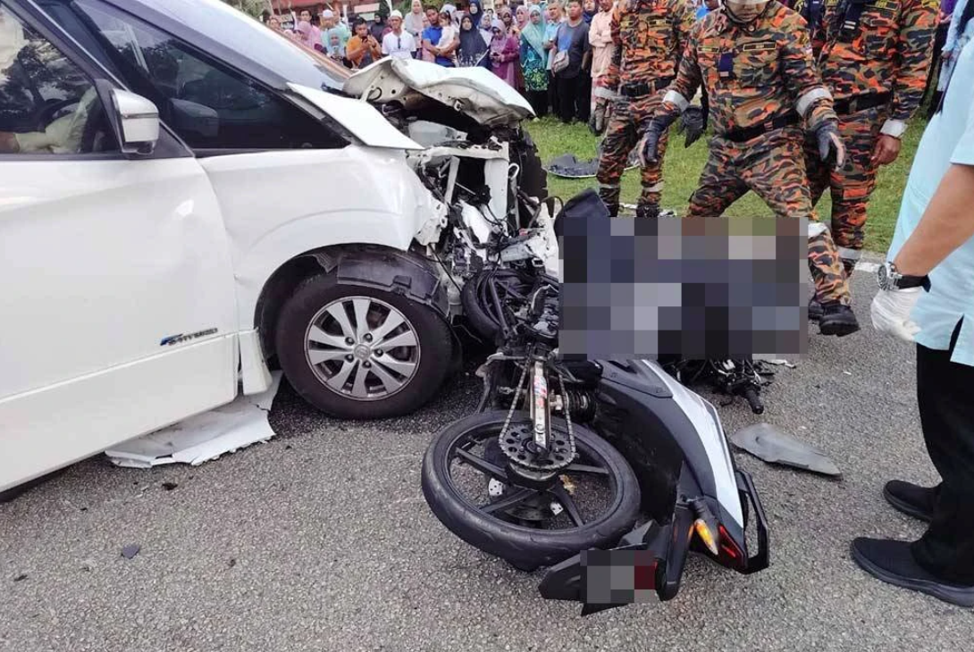 Two Form One schoolboys died when the motorcycle they were riding allegedly collided with a car on Jalan Bukit Keluang this morning.