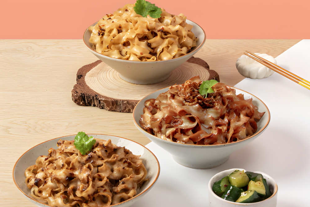 (From top to bottom) Dan Dan Noodle, Scallion Oil Noodle and Taiwan Cut Chilli Noodle. - Photo: Shihlin