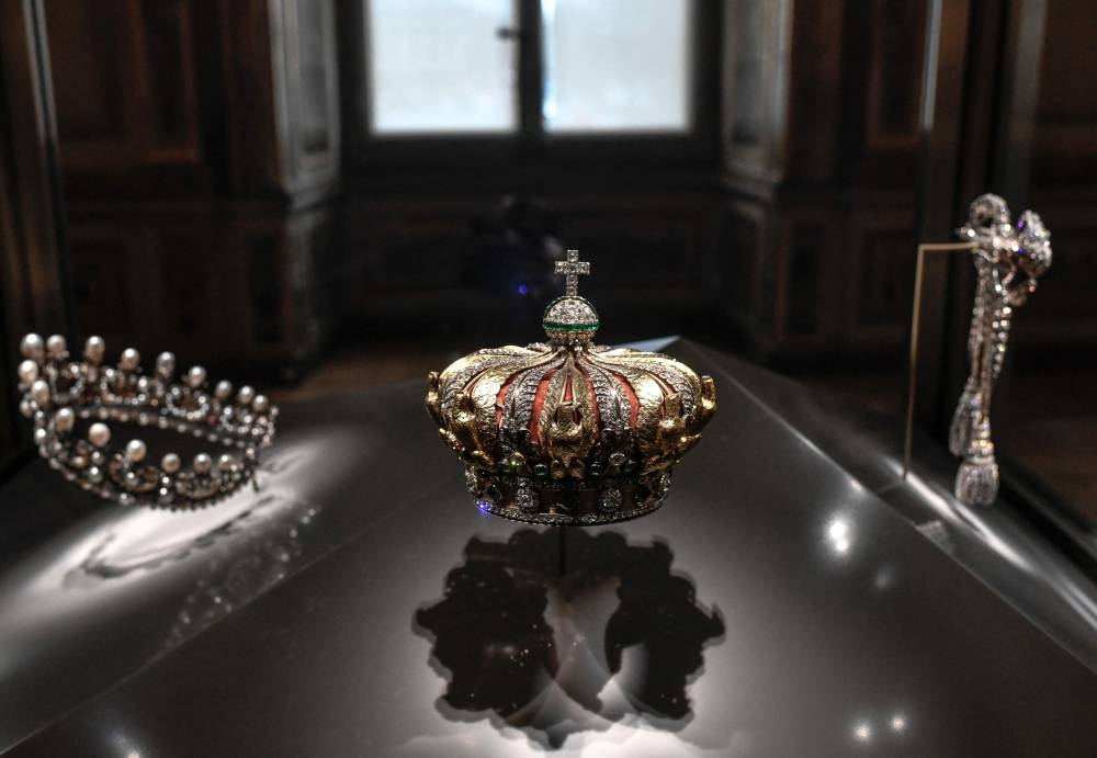 The crown of the Empress of the French Eug'nie de Montijo displayed at Apollon's Gallery on January 14, 2020 at the Louvre museum in Paris after the reopening of the Gallery following ten months of renovations. Photo by Stephane De Sakutin/AFP FILE PIX