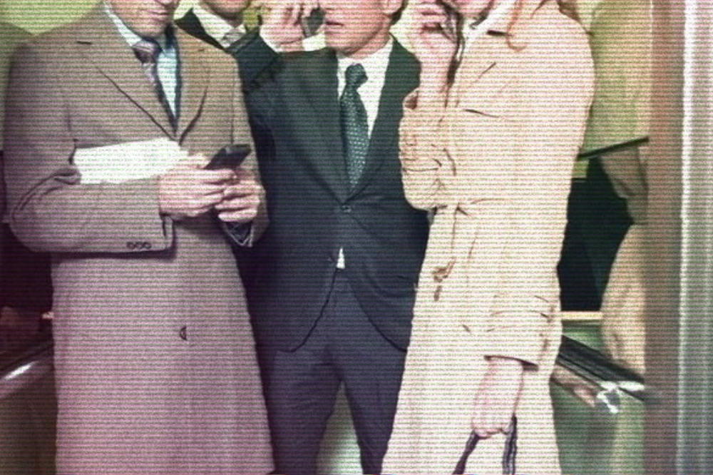 Try to avoid loud phone calls, animated gossip or blasting music on speaker when in the lift. - Photo via Pinterest, edited in Canva