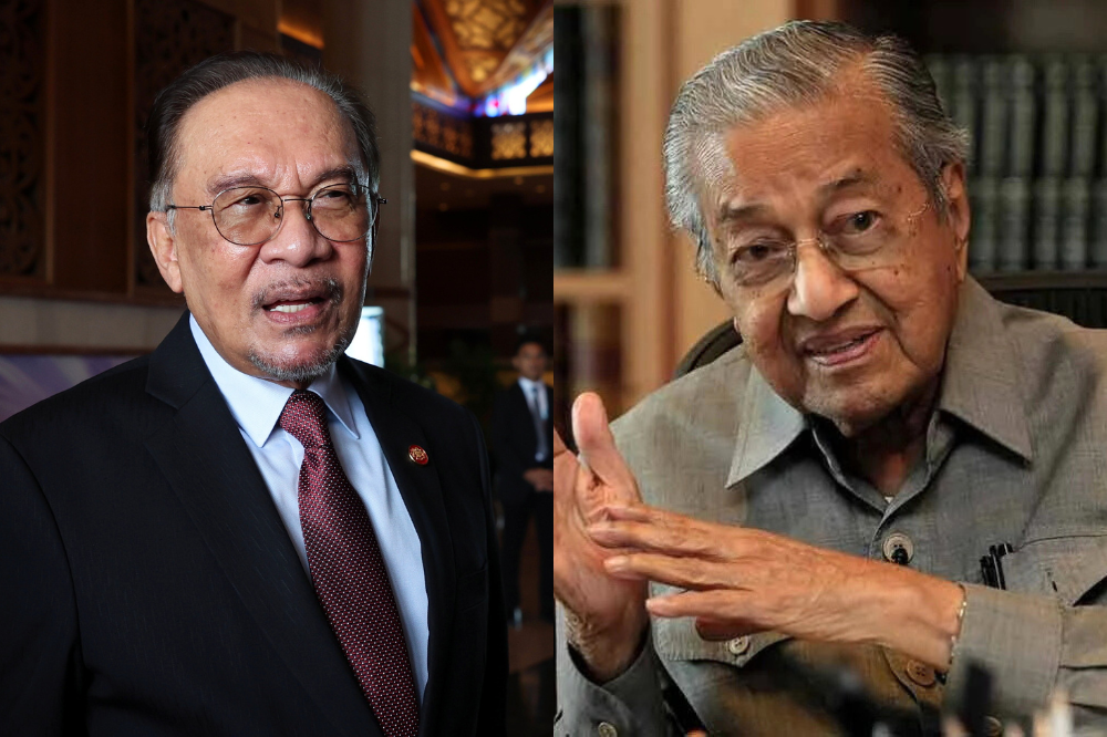 Anwar Ibrahim (left) and Dr Mahathir Mohamad (right)