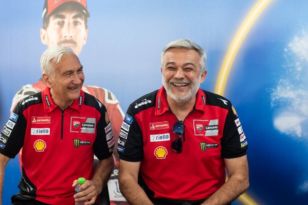 Ducati Team Manager Davide Tardozzi (left) and Ducati Corse Sporting Director Mauro Grassilli.