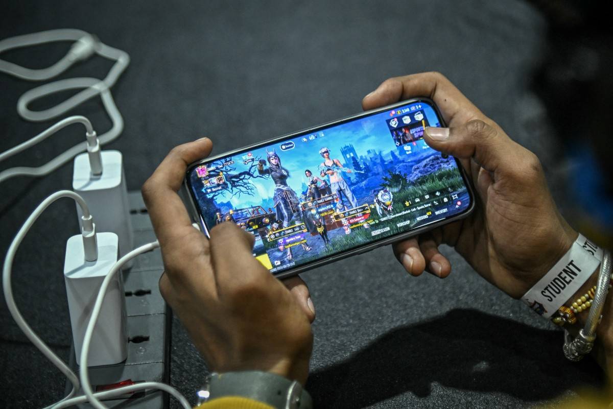 PUBG on a mobile phone. Photo: AFP