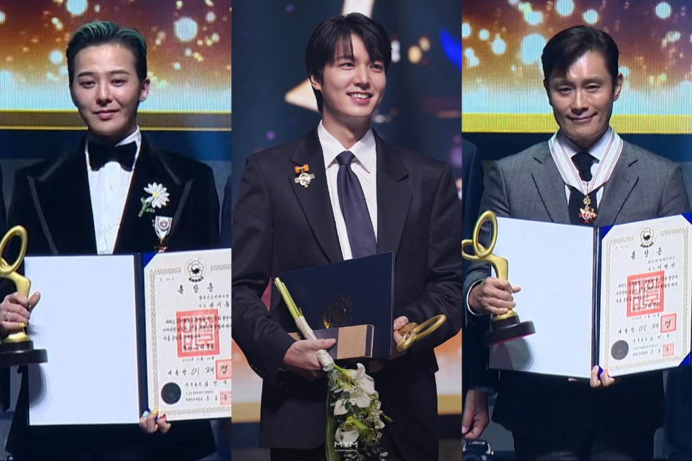 G-Dragon (left), Lee Byung-hun (middle) and Lee Min-ho (right).