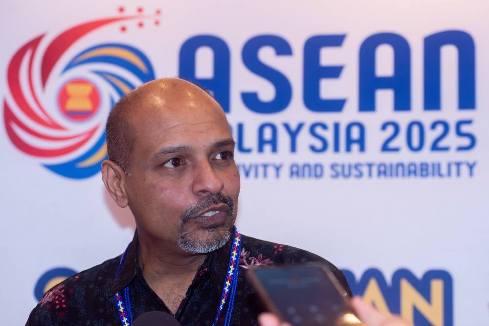 Youth and Sports Ministry Secretary-General Datuk Dr Nagulendran Kangayatkarasu, speaks during a press conference in conjunction with the 2025 Asean Sports Integrity and Anti-Doping Symposium today. Photo by Bernama.
--fotoBERNAMA (2025) COPYRIGHT RESERVED