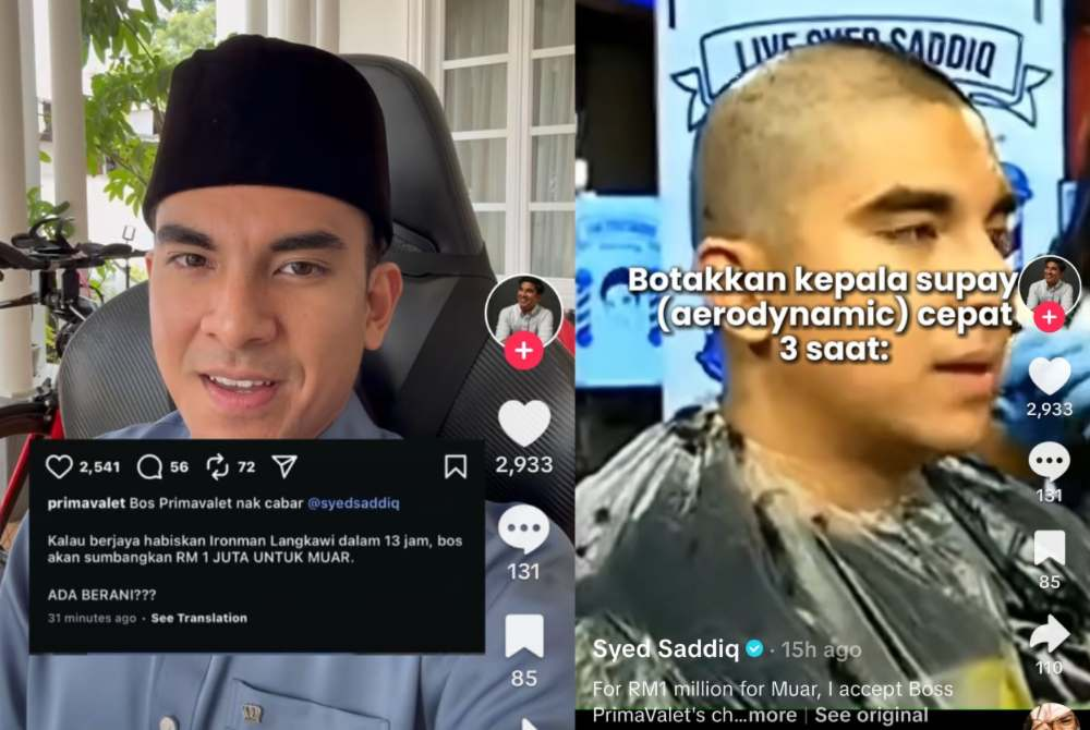 Screenshots from Syed Saddiq’s TikTok.