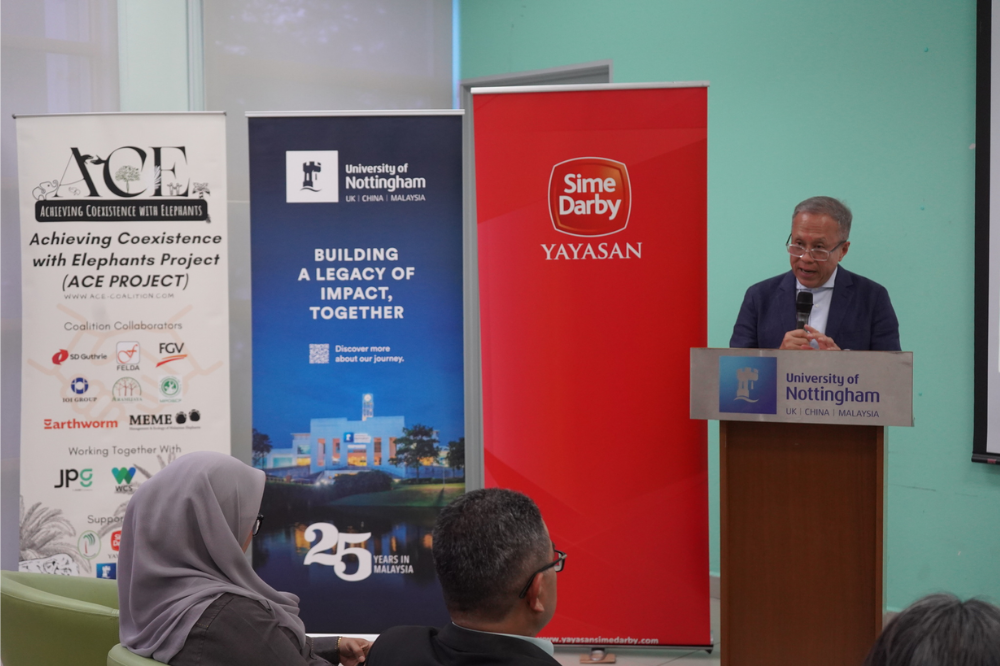 Opening Speech by Professor Ir Dr Mohd Shahir Liew, Vice Provost of Research and Knowledge Exchange, University of Nottingham Malaysia (UNM). -Photo: Management & Ecology of Malaysian Elephants (MEME) 