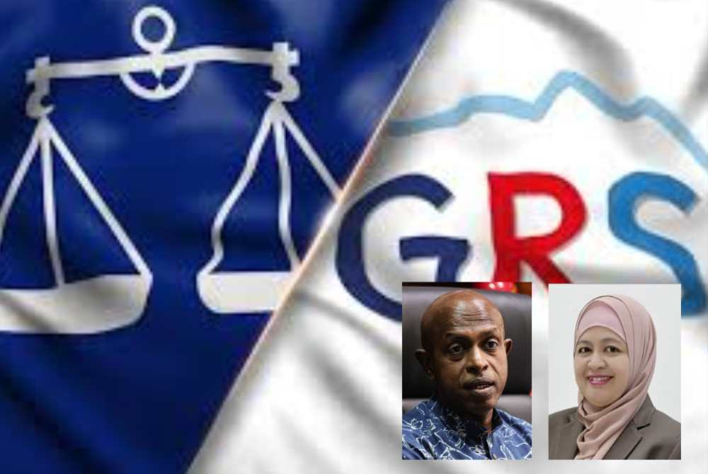 BN is seen as the biggest loser if pro-government votes split, especially in Malay-majority and bumiputera areas, following clashes in all seats contested against GRS in the 17th Sabah State Election. Inset: Sivamurugan and Mashitah