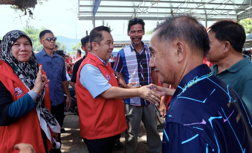 Pakatan Harapan’s candidate for the Melalap state seat in the 17th Sabah state election, Datuk Jamawi Ja’afar (three, left). - Photo by Bernama