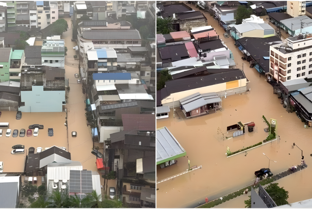 The flood situation in Hatyai continued to worsen this morning (Nov 24) following persistent rainfall. - Photo: Facebook / Pak Long Hery