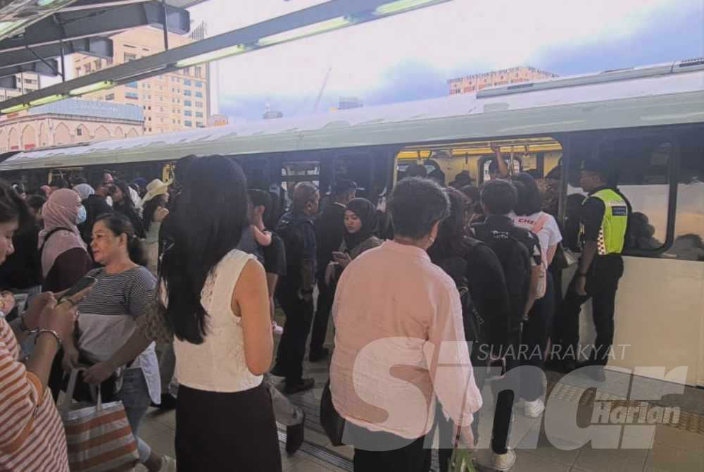 Evening rush-hour congestion at an LRT station between 5pm and 7pm.
