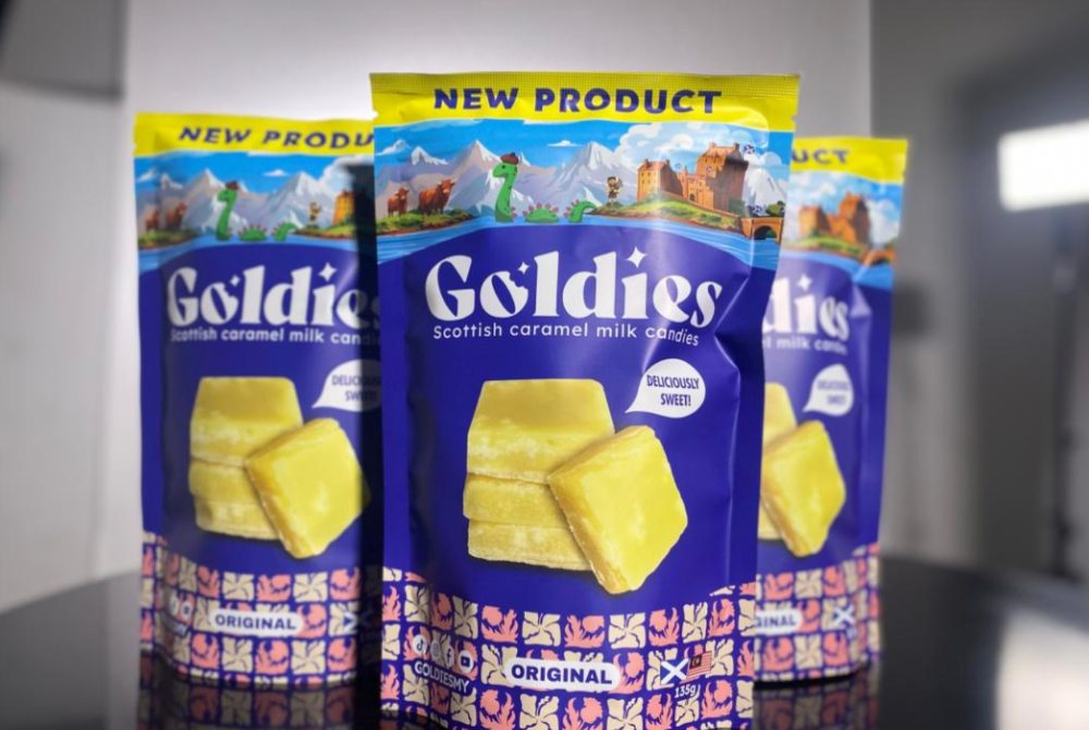 Goldies having a texture unlike any other, slightly crunchy at first, then soft enough to melt in the mouth, releasing its creamy caramel milk flavour.