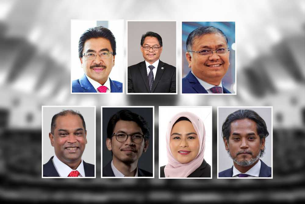 (Top from left): Johari, Mustapha and Shamsul. (Bottom from left): Ramanan, Kamil, Noraini and Khairy.