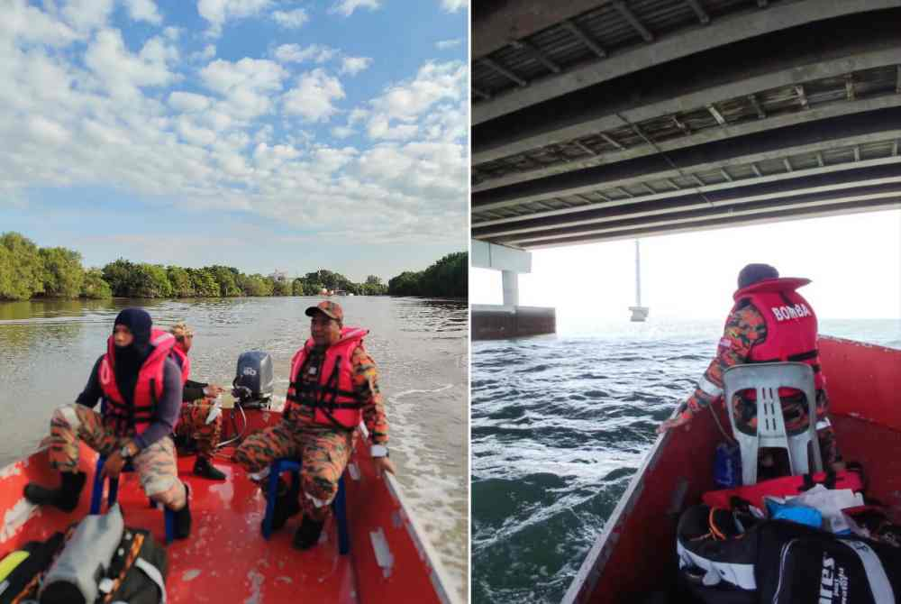 Firemen conducting a SAR operation to search for the fallen victim. Photo: Facebook