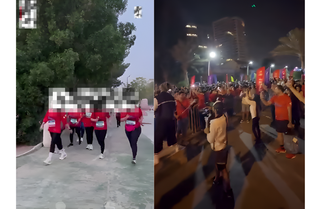 Images that circulated across social media showed several female runners without headscarves, a direct challenge to Iran’s long-standing requirement for women to cover their hair and wear modest clothing - Photo: X / @iraninternational
