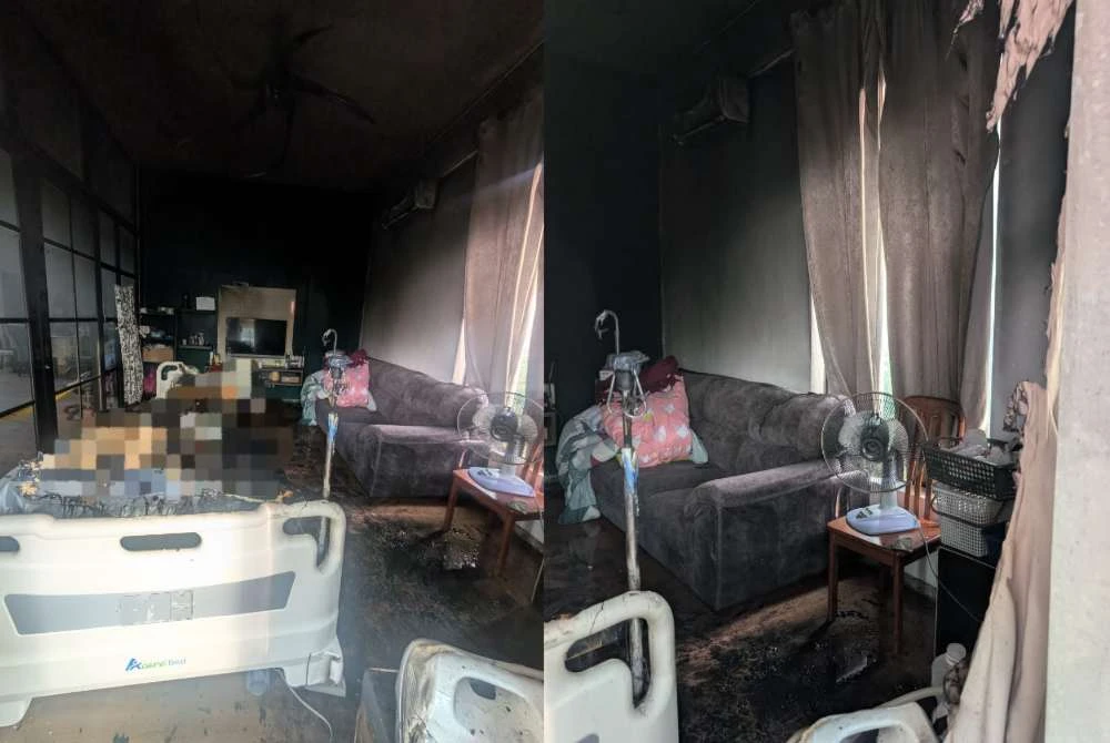 The second victim, his 75-year-old father, died at the hospital after experiencing breathing difficulties while attempting to extinguish the fire. - Photo courtesy of JBPM