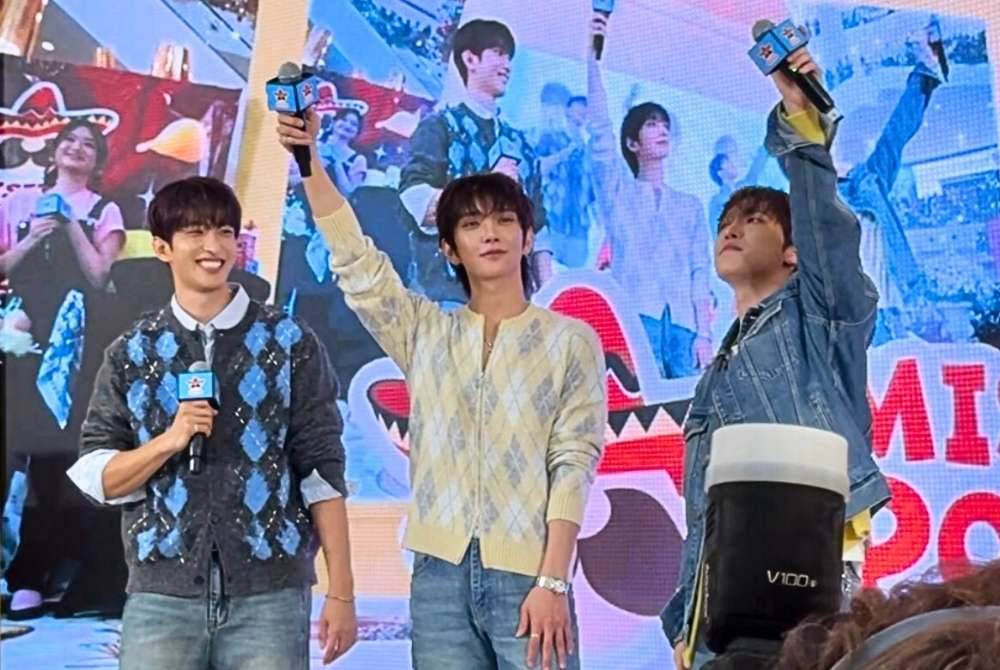 From left to right: Seventeen’s DK, Joshua and Dino.