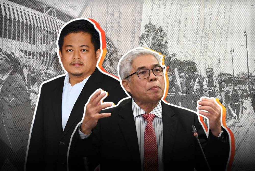 Amanah Youth chief Mohd Hasbie Muda (left) and PKR Pasir Gudang MP Hassan Abdul Karim both caution that open demands made by DAP leadership will complicate matters and risk damaging the image of the Unity Government.