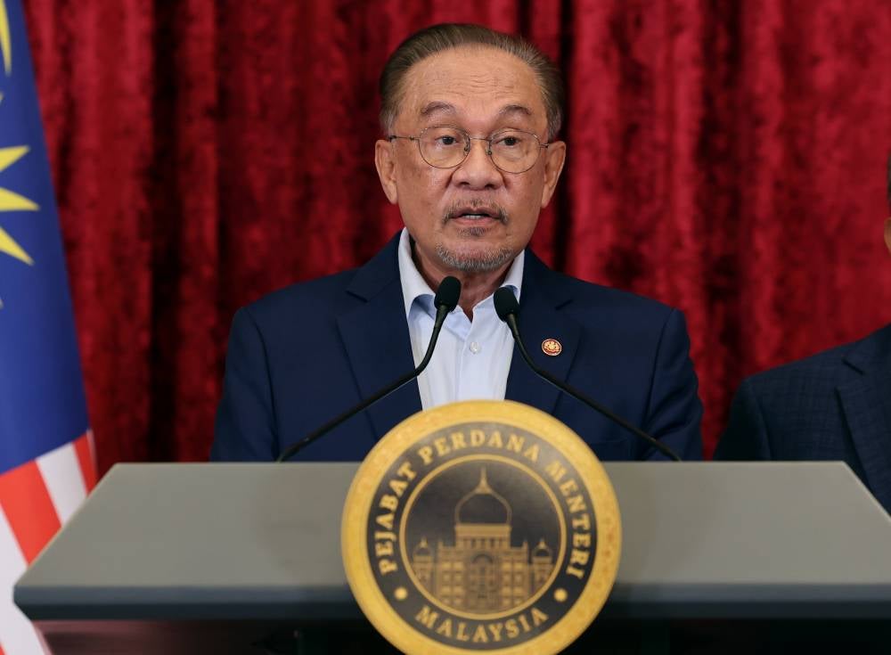 Prime Minister Datuk Seri Anwar Ibrahim announced the Cabinet reshuffle earlier today. - Bernama photo