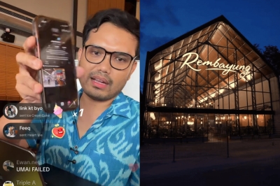 Khairul Aming during the live session (left). 