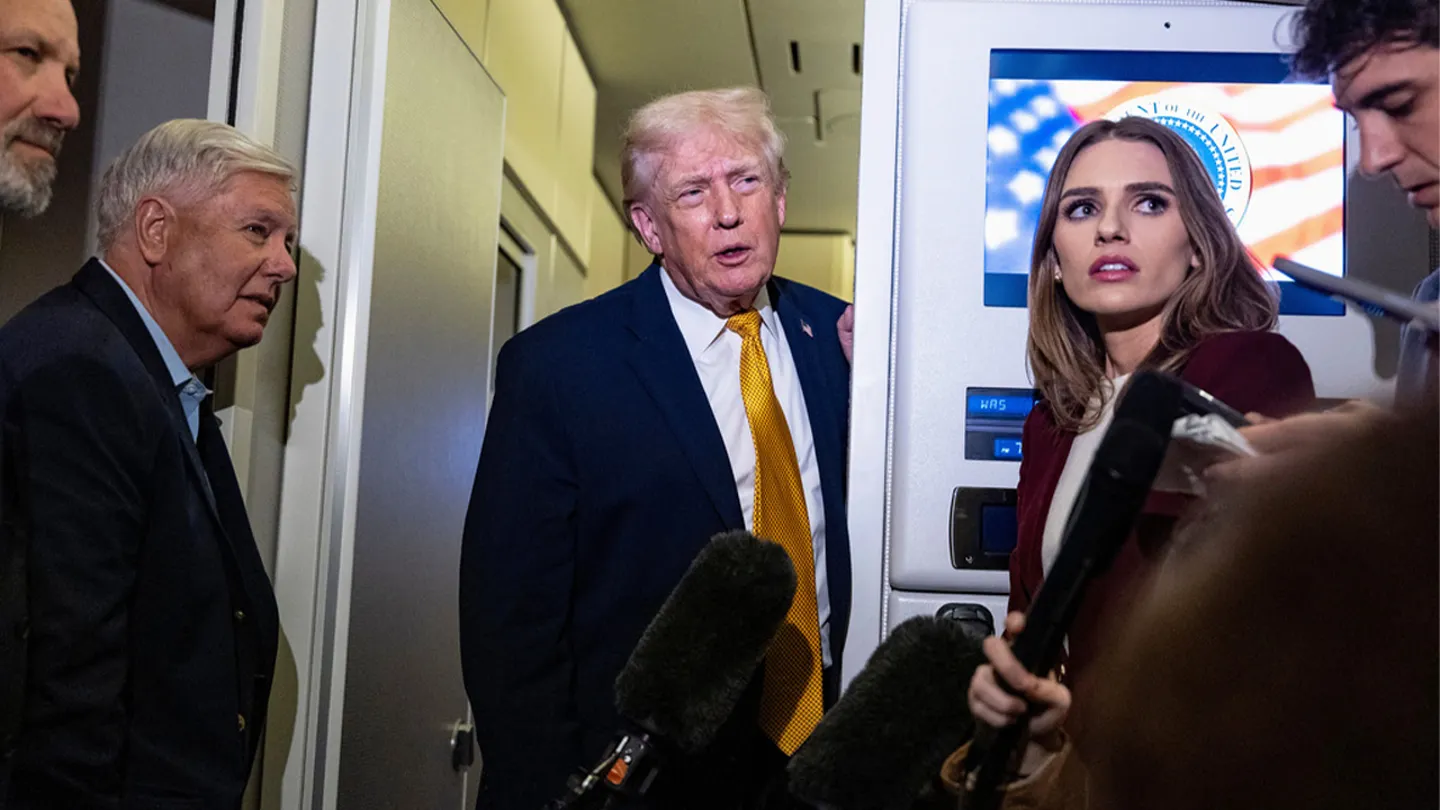 President Donald Trump speaks with reporters while in flight on Air Force One, Sunday, Jan 4, 2026. - AFP photo