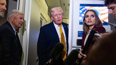 President Donald Trump speaks with reporters while in flight on Air Force One, Sunday, Jan 4, 2026. - AFP photo