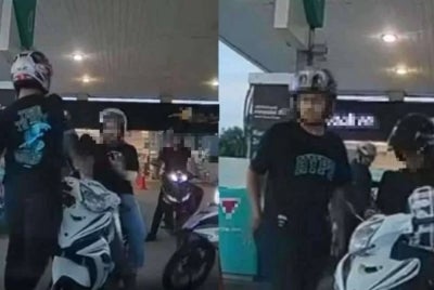The 33-second video shows a male motorcyclist, who was carrying a woman pillion rider, being slapped by a man alleged to be a policeman at a petrol station in Taman Perling. 