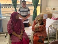 Abdul Aziz Abd Halim and his wife Noor Hamira Mohd Sani were blessed with a healthy baby boy weighing 2.97 kilogrammes, whom they named Mikhael. - Photo source: Kesultanan Pahang FB