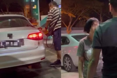 A one-minute-and-30-second video had gone viral on social media showing the owner of a silver Volkswagen Jetta with Singapore registration plates filling up with RON95 at a petrol station in Kulai.