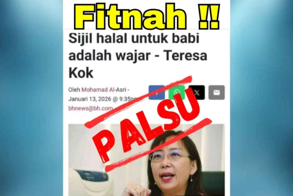 Seputeh Member of Parliament Teresa Kok has denied claims circulating on social media alleging that she said halal certification for pork was appropriate.