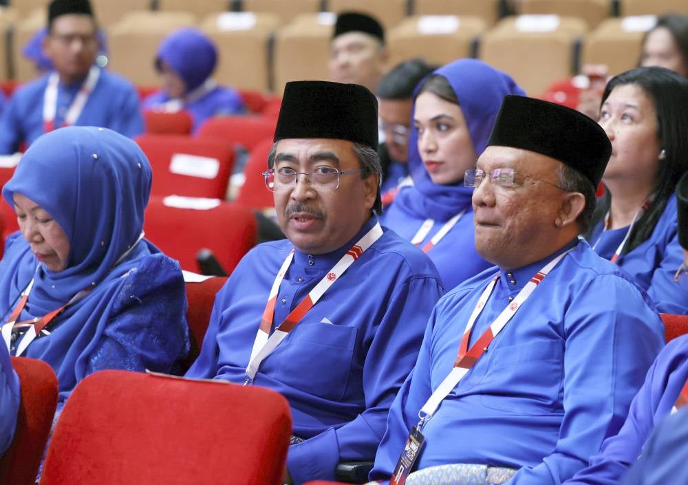 Umno vice-president Datuk Seri Johari Abdul Ghani listens to delegates during the 2025 Umno Youth General Assembly at the World Trade Centre Kuala Lumpur on Jan 17, 2026. 