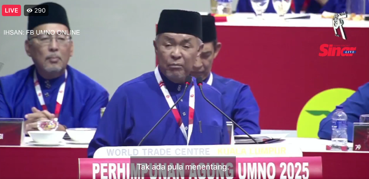 Zahid during his winding-up speech. 