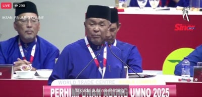 Zahid during his winding-up speech. 