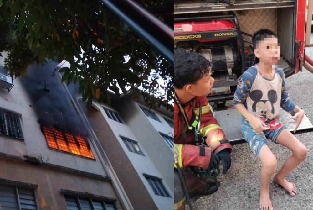 A 13-year-old boy was successfully rescued from a fire at an apartment unit in Puchong on Tuesday.