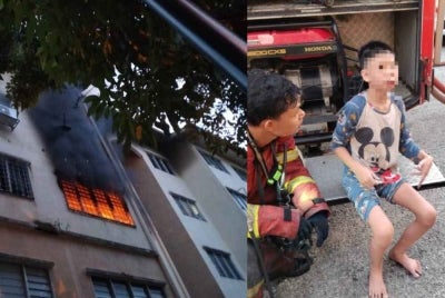 A 13-year-old boy was successfully rescued from a fire at an apartment unit in Puchong on Tuesday.