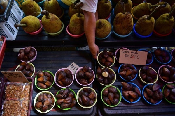 Among the products sold by local residents are salted fish, smoked fish and various types of fruits at the Pekan Lachau Tamu Market. - Bernama photo