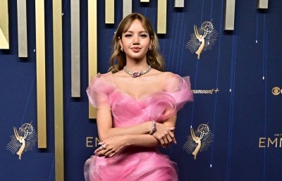 Thai singer and actress Lalisa Manoban arrives for the 77th Primetime Emmy Awards at the Peacock Theatre at LA Live in Los Angeles on September 14, 2025. (Photo by Frederic J. Brown / AFP)